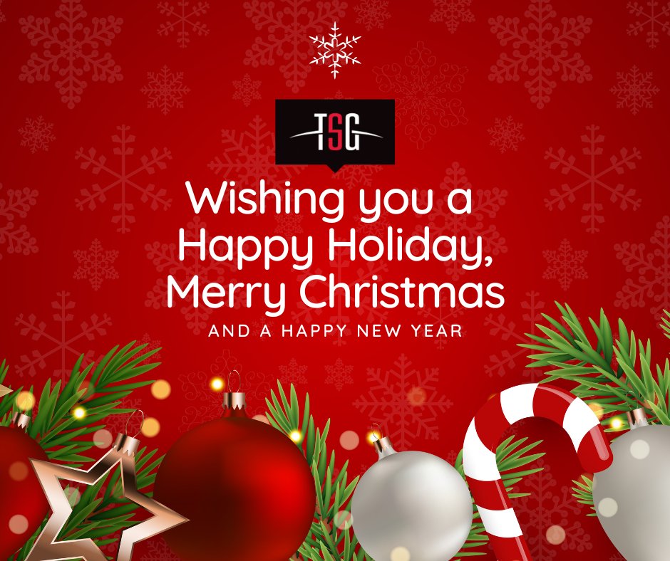 Our TSG team wishes you and your family the very best this Holiday season. Thank you for being our clients, colleagues, and friends!

🎄☃️❄️🎉🎄❄️☃️🎄