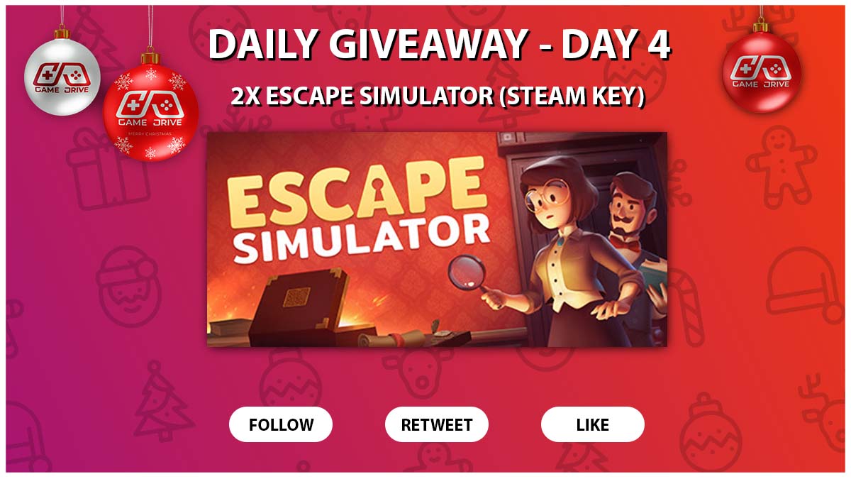 GameDriveNL's tweet photo. Who's up for some escape rooms? 🙋

It's day four of our daily giveaway! Always wanted to play Escape Simulator by @PineStudioLLC? Then give us a follow and retweet+like for a chance to win one of those keys!  🗝️

#GameDriveNL #EscapeSimulator #Christmas #Giveaway #SteamKey https://t.co/6Z9R9D3dgA