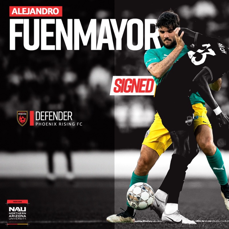 PHXRisingFC's tweet photo. “Alejandro is someone I know well that can bring some continuity to the project. His style of play matches what we are trying to implement here next season." — Head Coach @juanguerra16 on the newest addition

#RisingAsOne | @alejandrof294 | @NAU