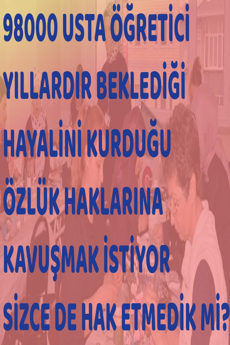 Memo6528417607's tweet photo. Biz her zaman her yerde en zor şartlarda 7den 70 e Eğitim veren Usta Öğreticihleriz.
var olma mücadelesi verdiğimiz bu süreçte insanca yaşamak için  haklarımızı istiyoruz.
UstaÖğreticiye SesVerin
@RTErdogan @kubrapc @meral_aksener @vedatbilgn @csgbakanligi @tcmeb @Haberturk https://t.co/7uHXRgynuH