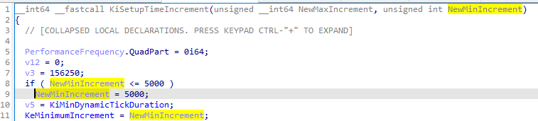 justfhs's tweet photo. Is there a good reason for Windows to have hard cap on timer resolution at 0.5ms? That's 2KHz, while even PIT can deliver 1MHz interrupts. Probably sane limit for userland, but why can't driver ask for finer resolution?
@ChenCravat @BruceDawson0xB maybe https://t.co/00yzLQhbZK