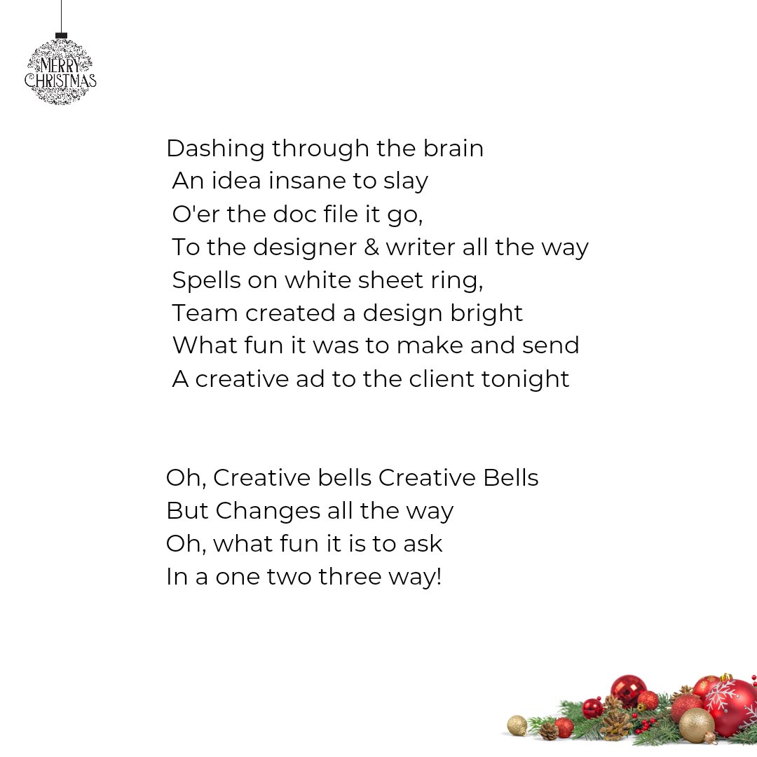 IPalakGupta5's tweet photo. Christmas creatives approve hue kya?
#AgencyLife https://t.co/A5e5y0FNoV