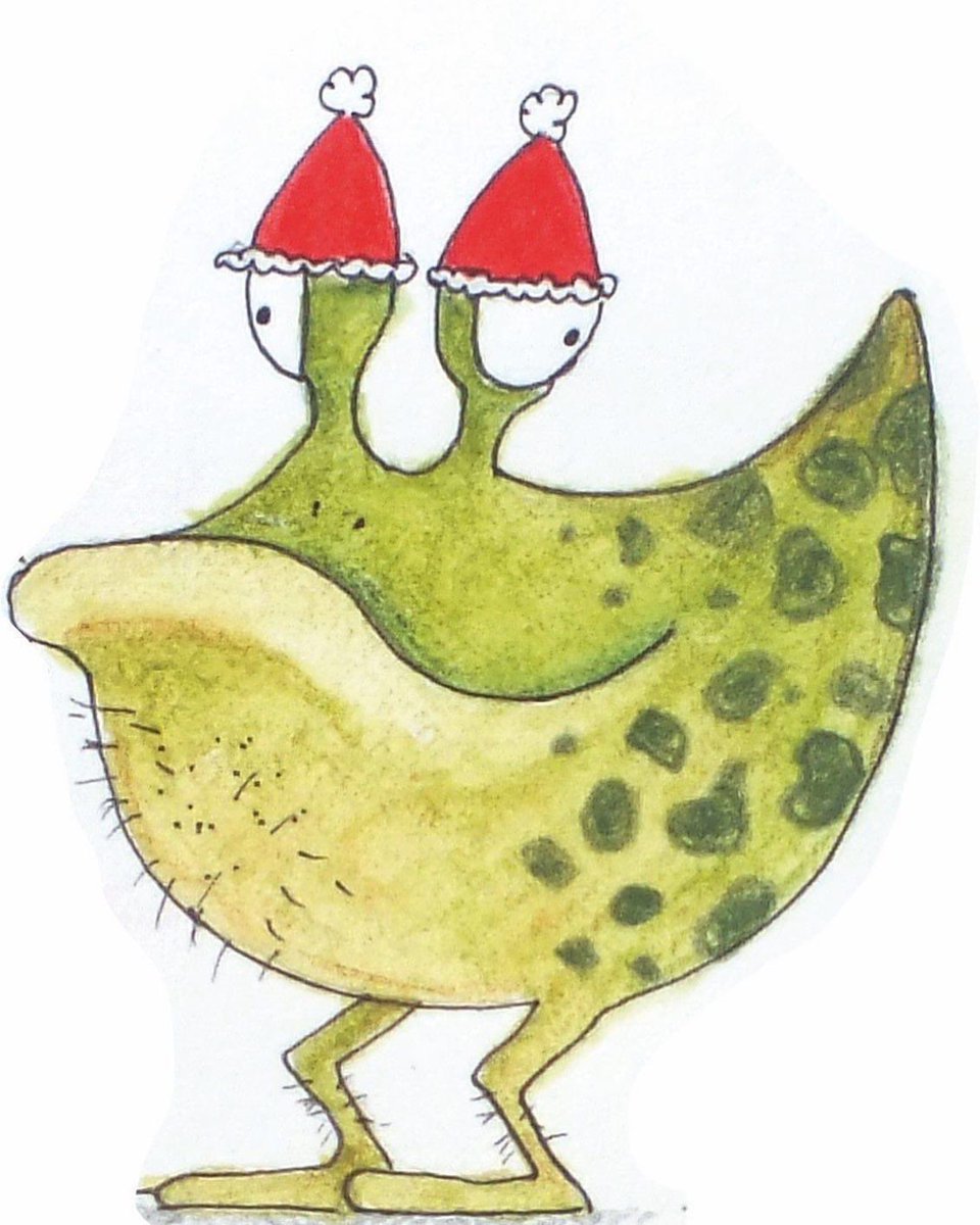 Vinkelmule's tweet photo. Alvin is touring the universe with his group of #ChristmasCarol singers. He could hardly spare a moment to pose for this years #ChristmasCard #ChristmasCreatures #illo_advent #christmas  #creatures #aliens https://t.co/Rx28Gbt1nF