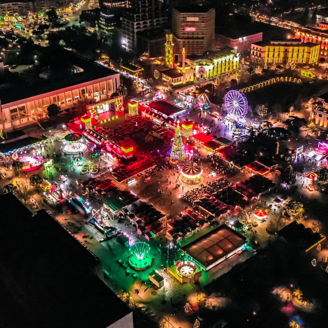 VisitTirana's tweet photo. Tirana decorated for Christmas and New Year 2023

📷 Olsi Myrtaj 
#Tirana #Albania #visittirana https://t.co/P8HJDwOAP5