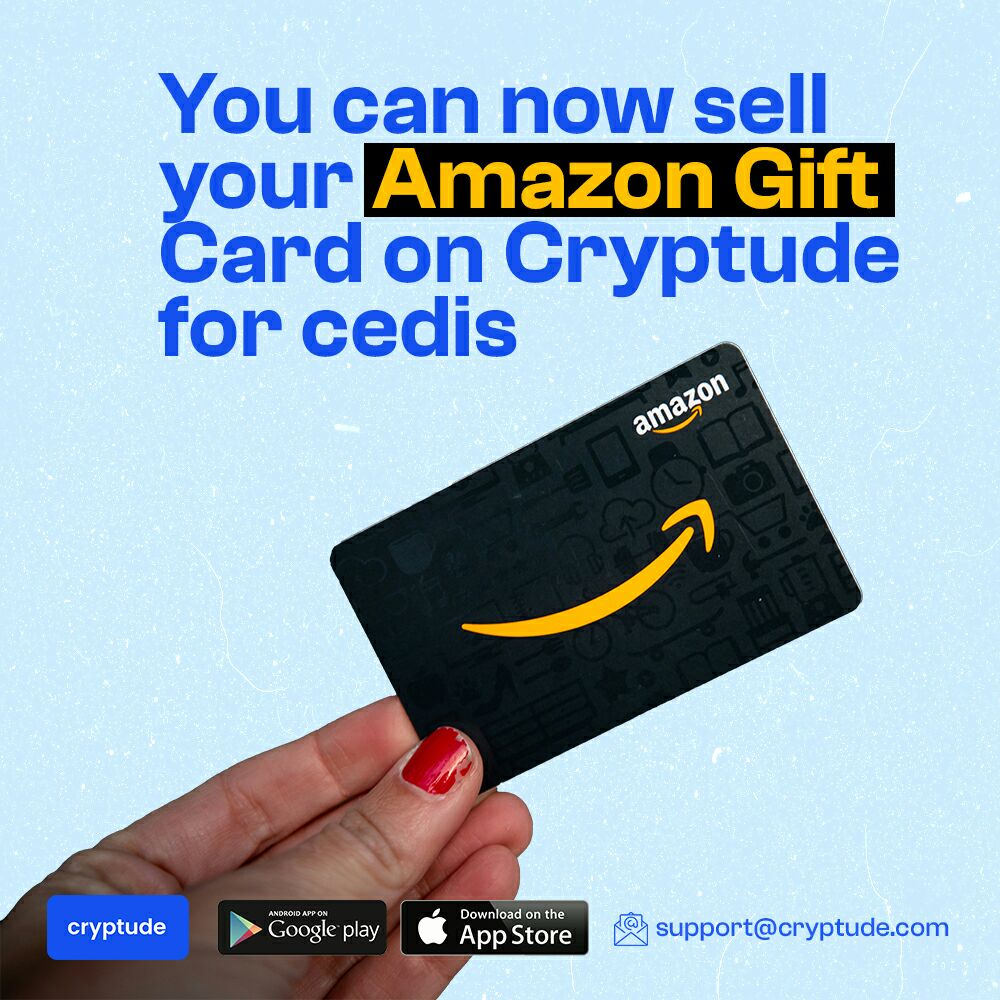 thecryptude's tweet photo. You can now easily sell your Amazon Gift card for cedis instantly on Cryptude! https://t.co/5EbFW3qjQd