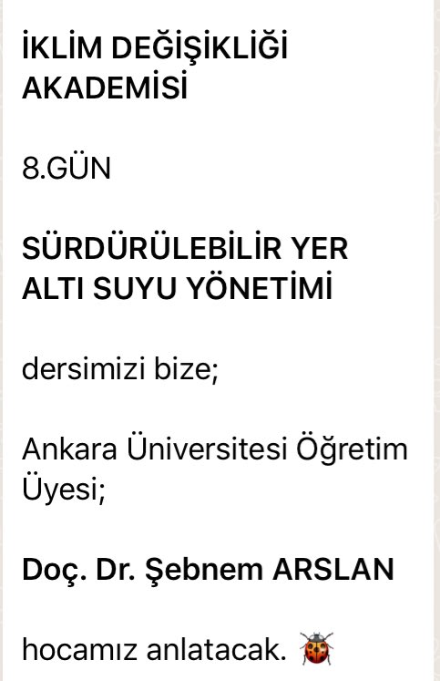 SermetTuba's tweet photo. @antalyailtarim @gokhankaraca_ @ersinyazici1 @VahitKirisci #gelecektarımda #iklimdeğişikliğiakademisi 1.Yoklama https://t.co/kTQfl2vekN