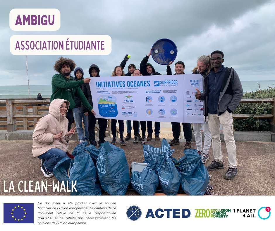 Avec le soutien de #1planet4all, l'association AMBiGU a réalisé son projet "un petit pas pour l'écologie". Le samedi 03 décembre 2022, AMBiGU et ses courageux volontaires se sont rendus sur la plage de Lacanau. Supervisée par Surfrider, l'équipe a récolté 68 kg de déchets!