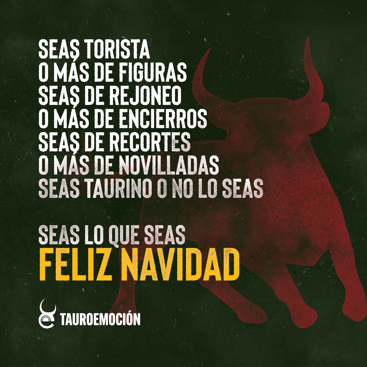 TorosFuengirola's tweet photo. Seas lo que seas....𝗙𝗲𝗹𝗶𝘇 𝗡𝗮𝘃𝗶𝗱𝗮𝗱  #Tauroemocion #Toros #Navidad2022 #Tauromaquia https://t.co/JTCQL1WM1u