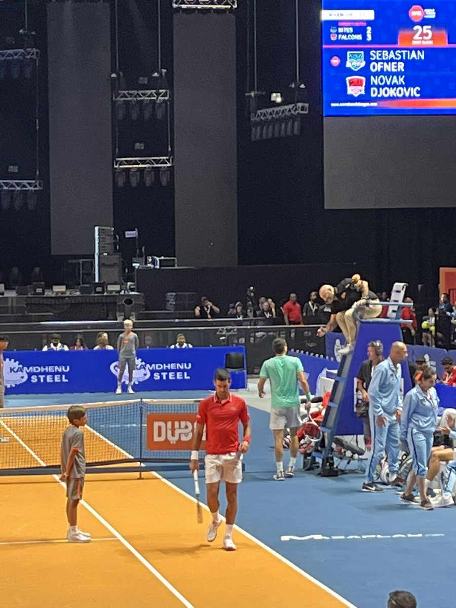 SKS2610's tweet photo. Dream come true…watching Djokovic &amp; Sania Mirza Live……Dubai Tennis League @ Dubai https://t.co/mdW1ywDCOf