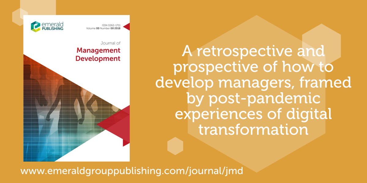 JMD presents the call for paper: A retrospective and prospective of how to develop managers, framed by post-pandemic experiences of digital transformation? Follow the link for more information: bit.ly/3RBoddP 
<a href="/MonikaKFoster/">Prof Monika Foster CMBE</a>  <a href="/maddy_petzer/">Dr. Maddy Pickles</a>