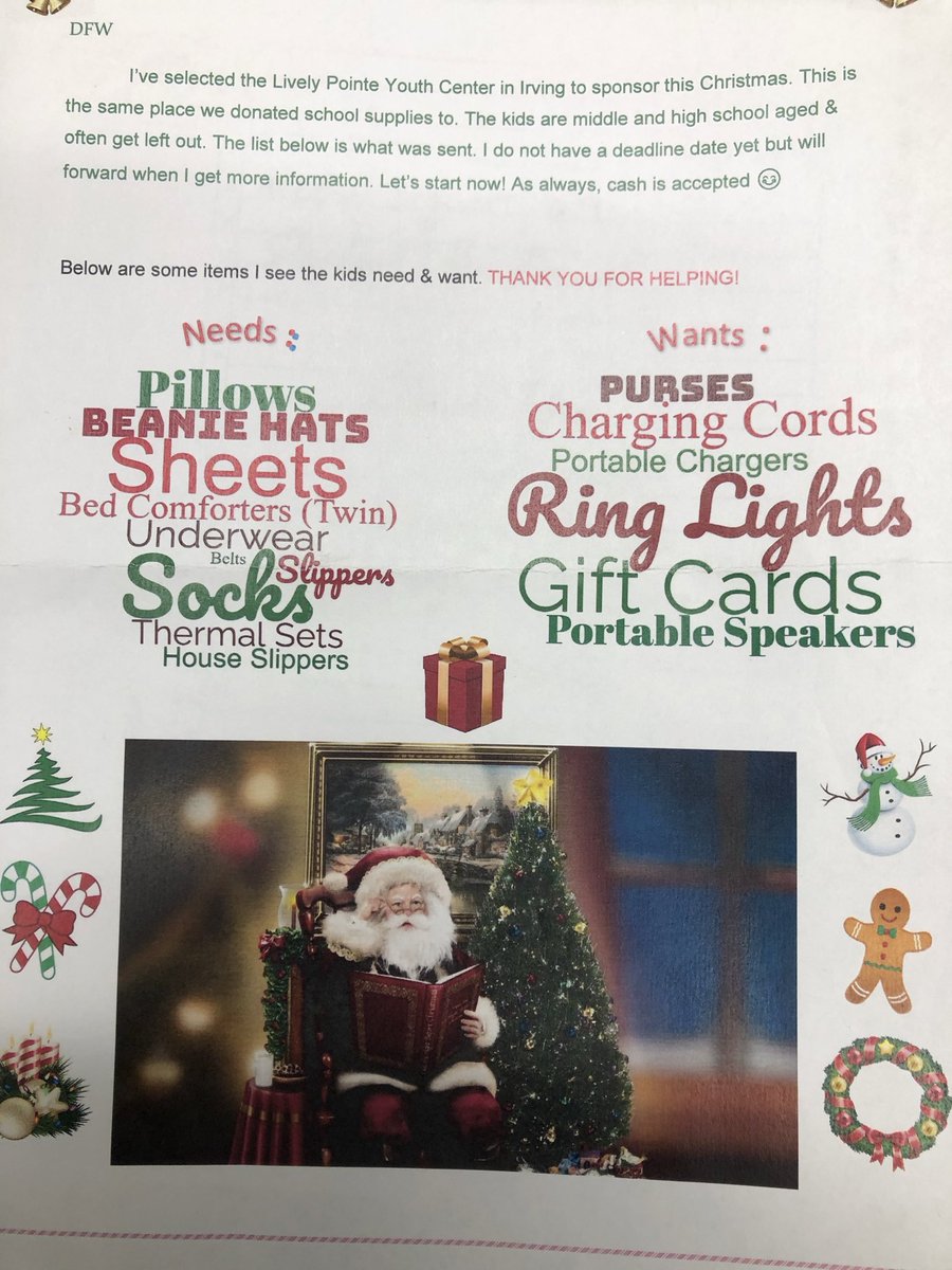 Received award from the City of Irving for our contribution to Irving Rec Center. $1000 collected for gifts for the teenagers! DFW supports the community!