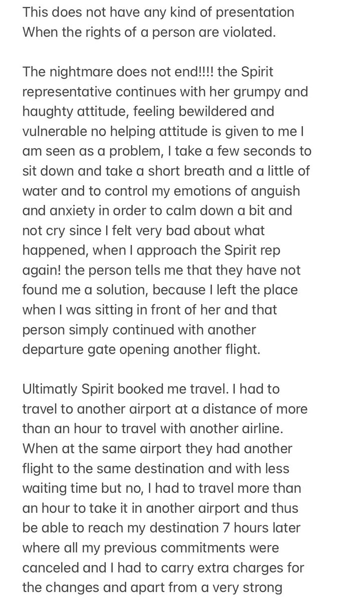 Moalgara's tweet photo. @SpiritAirlines DO NOT FLY WITH SPIRIT!! I’m very emotionally affected by the situation I’m going through.WE HAVE NOT SLEPT! They ruined one day of our 4 day getaway.I feel like this airline made me go through a very humiliating and manipulative situation.Please read screenshots https://t.co/2wSdB9jU73