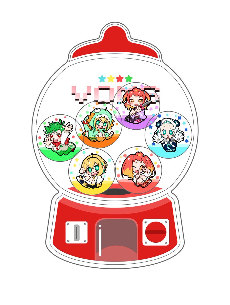 「Merry Christmas少し前に作ったVOMSメンバーのガチャガチャ風キー」|えむのイラスト