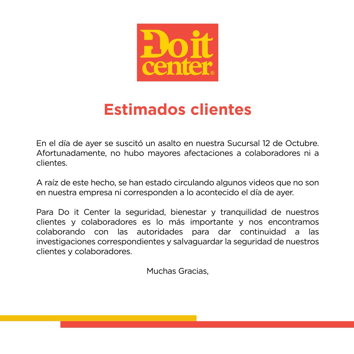 Do it center panama on twitter estimados clientes les comunicamos