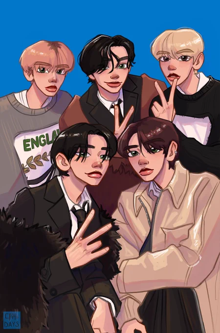 stylish boys #TXT #TOMORROW_X_TOGETHER #TXTfanart 