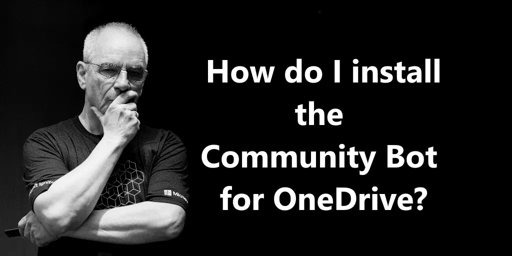 HansBrender's tweet photo. Distributing apps: In the past with floppy disk, CD or memory stick. And today? The 'Community Bot for #OneDrive' is installed via the #MicrosoftTeams App Store. It only takes 4 clicks and 3 characters to install: More info https://t.co/PiaOgUGE9s #CBfO #Microsoft365 https://t.co/LIePzhPKB6