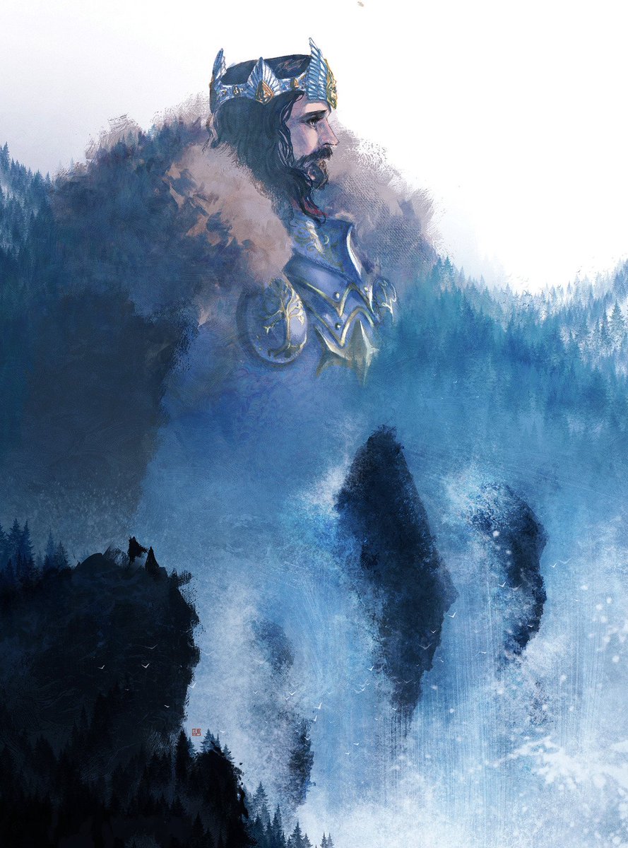 __Imladris__'s tweet photo. A la edad de 210 años murió el Rey Aragorn Elessar. Entonces Legolas construyó un navío en Ithilien y navegó por el Anduin abajo hasta el Mar; y con él, según se dice, iba Gimli . Y cuando ese barco partió, la Comunidad del Anillo en la Tierra Media llegó a su fin.

🎨yidanyuan https://t.co/3FNWw1foIl