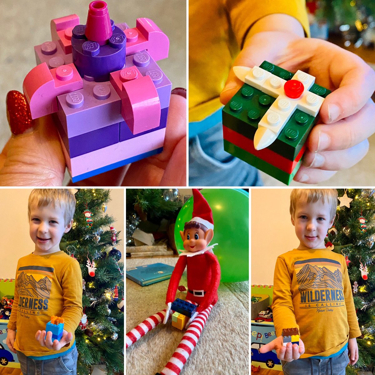 Love the @LEGO_Group #BuildToGive campaign. Great that they give gifts to children who need them to spread Christmas cheer. Added bonus that it resulted in some quality building time with the wee man! 🎄🎅🏻🤶🏻🎁 Here are our efforts - even #elfontheshelf got involved! ❤️💙💚💛