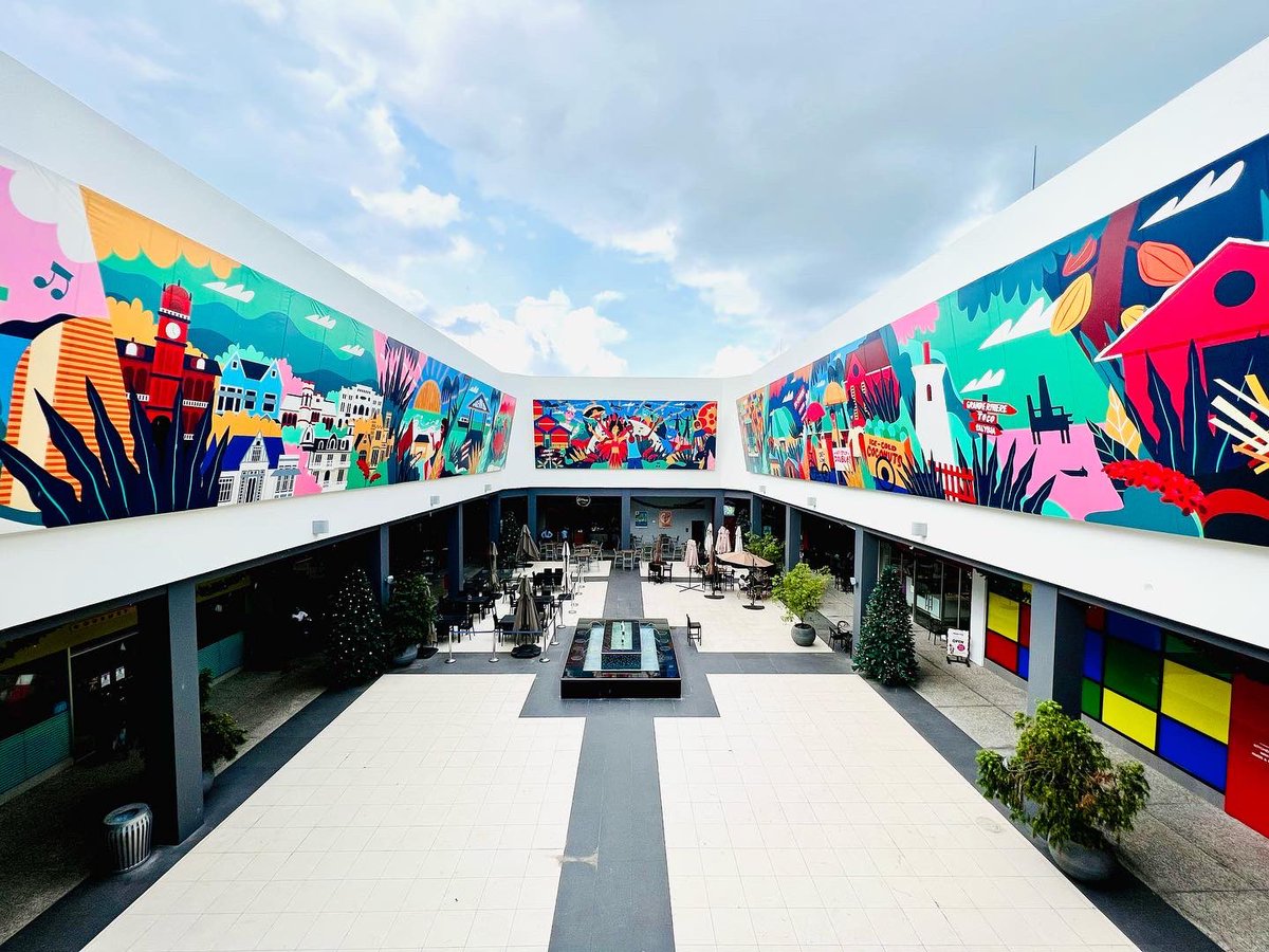 nick_huggins_'s tweet image. ⚡️I’m happy to share this epic piece of art that I was commissioned to do by C3 Centre in Trinidad 🇹🇹 

It’s by far the largest display of art that I’ve ever had the fortune of creating.

The total size including all 3 pieces, is about 230 feet wide by 14.5 feet high.