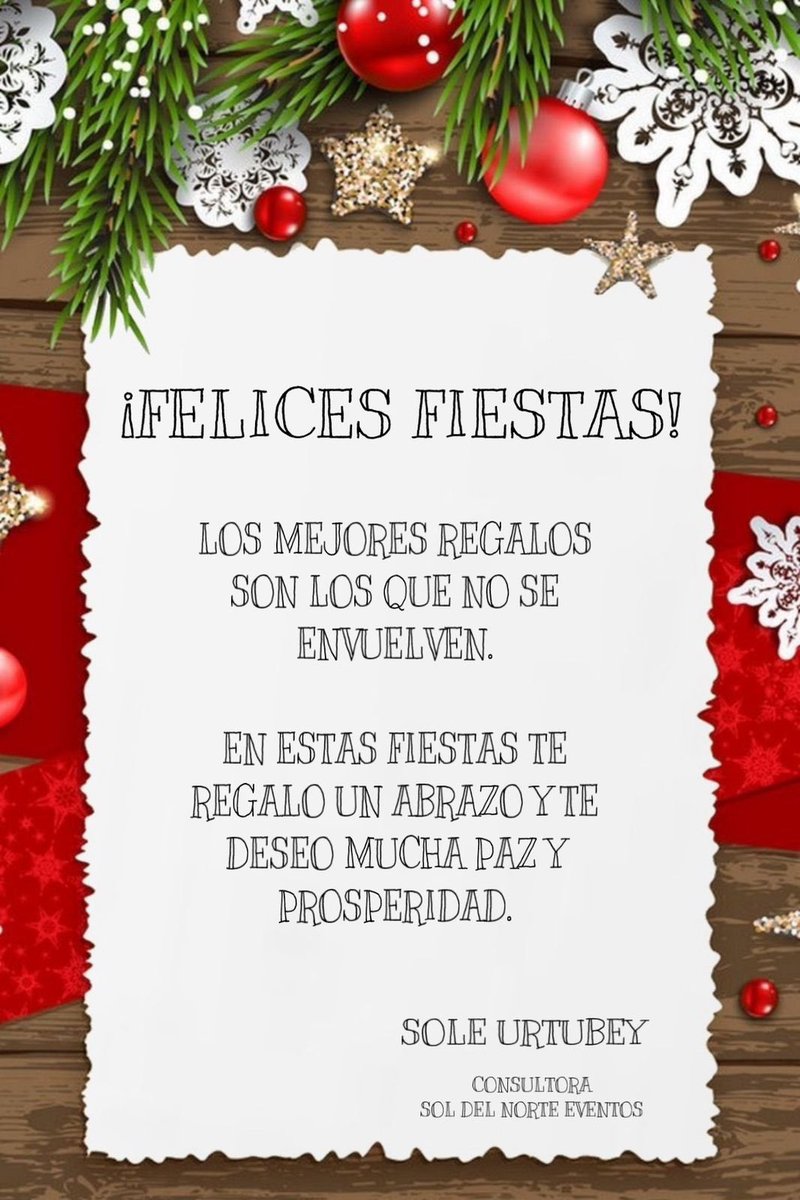 En estas fiestas les regalo un abrazo y les deseamos mucha paz y prosperidad!!
#FelicesFiestas 
#HappyHolidays