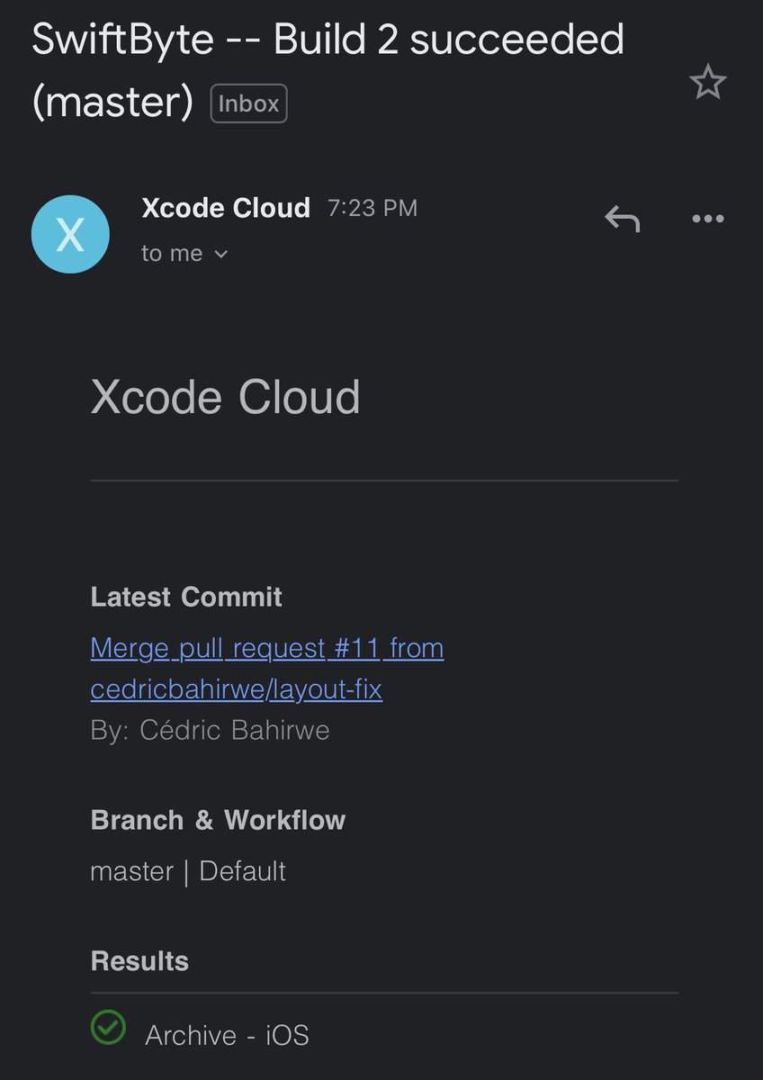 cedricbahirwe's tweet image. Finally Happy again 🥹 #xcodecloud #cicd #ci #cloud