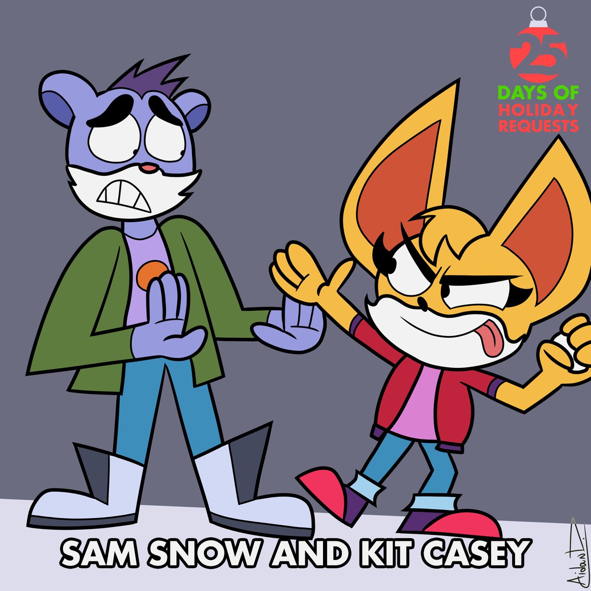 AidanDeFrehn's tweet photo. I have never heard of this show, but I needed something to post on Christmas Eve.

#SamSnow #KitCasey #TheCreatureCases #25DaysOfHolidayRequests #ArtistOnTwitter https://t.co/qx3fWXI9rT