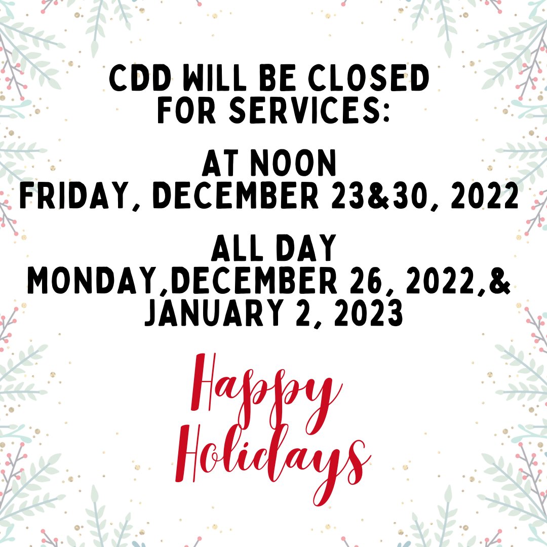 CityofSacCDD's tweet photo. The Community Development Department will be closed for services at noon on December 23 and 30, 2022; and All Day on December 26, 2022 and January 2, 2023. Happy Holidays! https://t.co/5N2A7SPwor