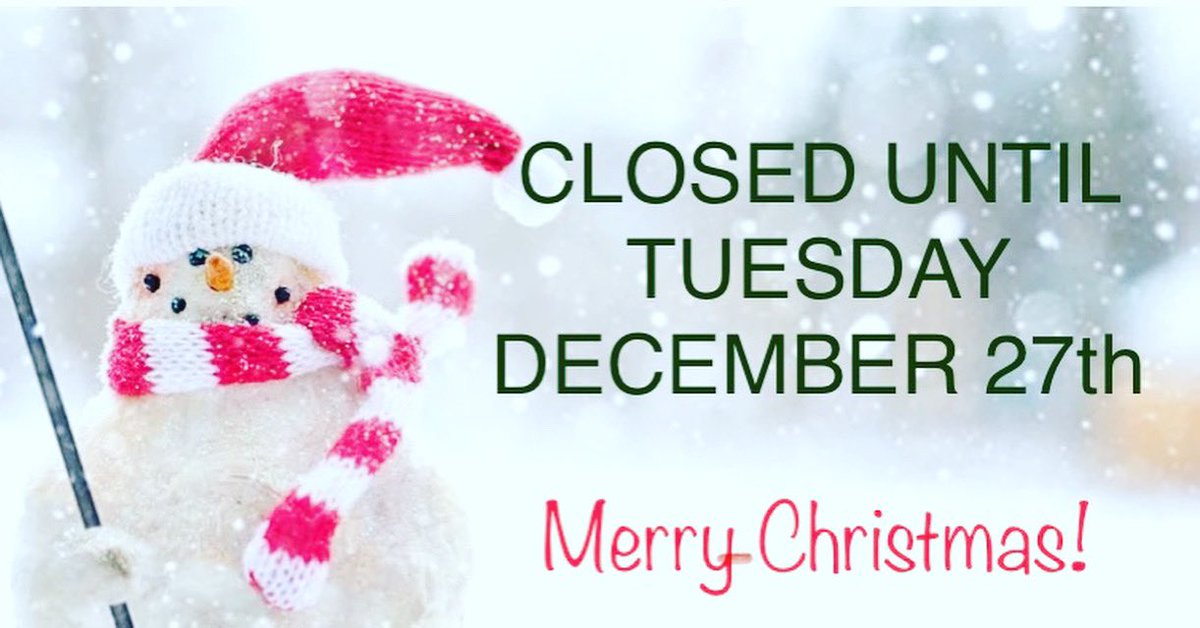 BoathouseFish's tweet photo. With the current weather forecast we’ve decided to close early today. We will reopen Tuesday December 27th. We wish our staff, our guests and our community a safe &amp; happy holiday season! Merry Christmas! 🌲 ❄️ ☃️ https://t.co/3xodXcrtBR