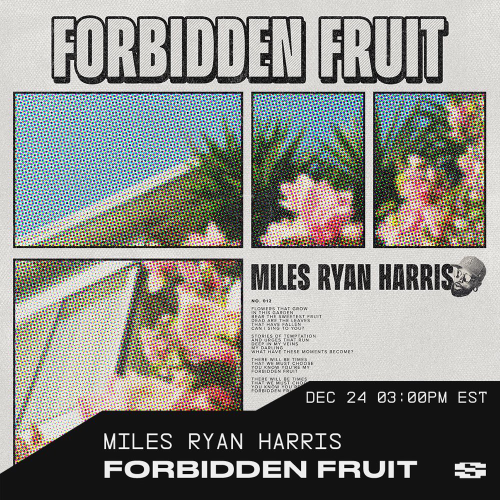 Forbidden Fruit via <a href="/soundxyz_/">sound.xyz (🎧,🎧)</a> 

Produced by <a href="/LOSWAV/">LOS.WAV</a> 
Artwork by @grxfk 

Free Mint → Midnight

Presale → Tomorrow at 6:00am PST

Public Sale → Tomorrow at 12:00pm PST

↪︎sound.xyz/milesryanharri…