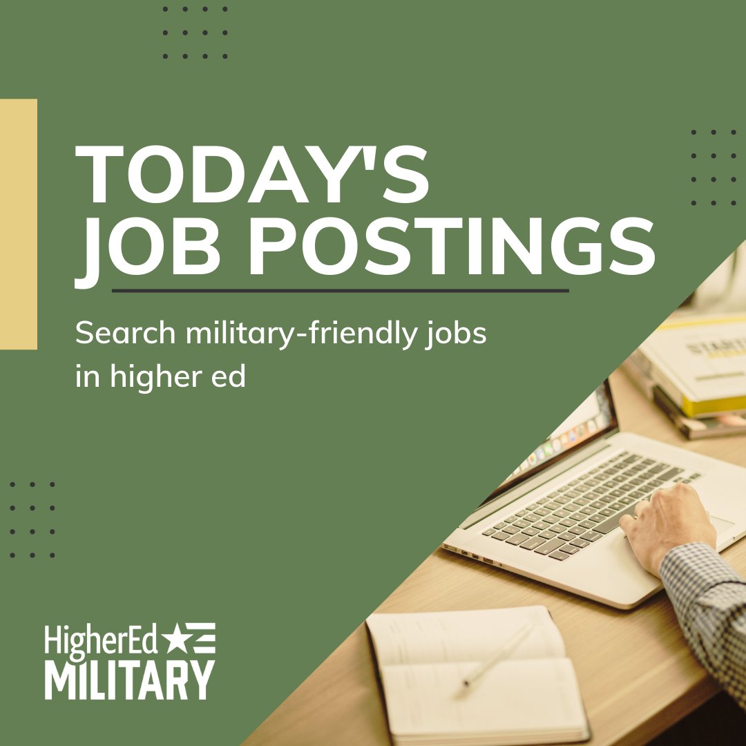 #jobsearch #career #militaryinclusive #militaryfriendly #highered #higheredjobs

hejobs.co/3jgUFmV