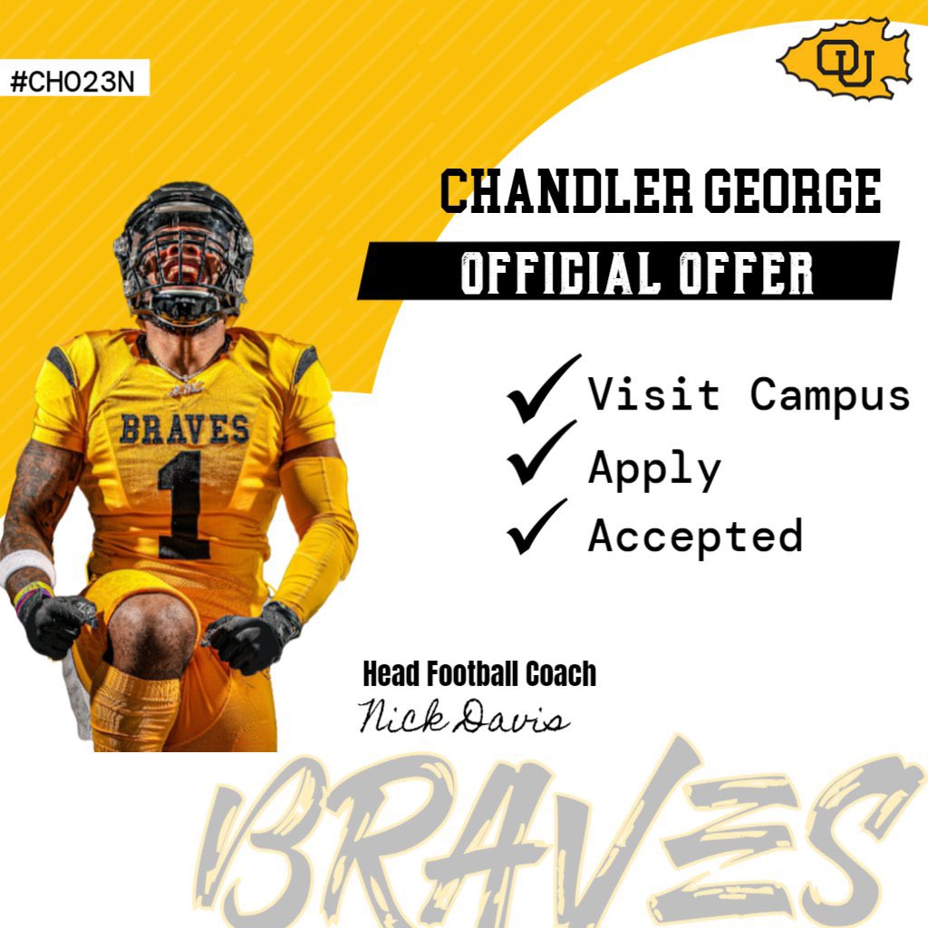 c_george9's tweet photo. After talking with @CoachHennes I am thankful to announce that I have received an offer from @OttawaBravesFB https://t.co/MEFEwl5eB9