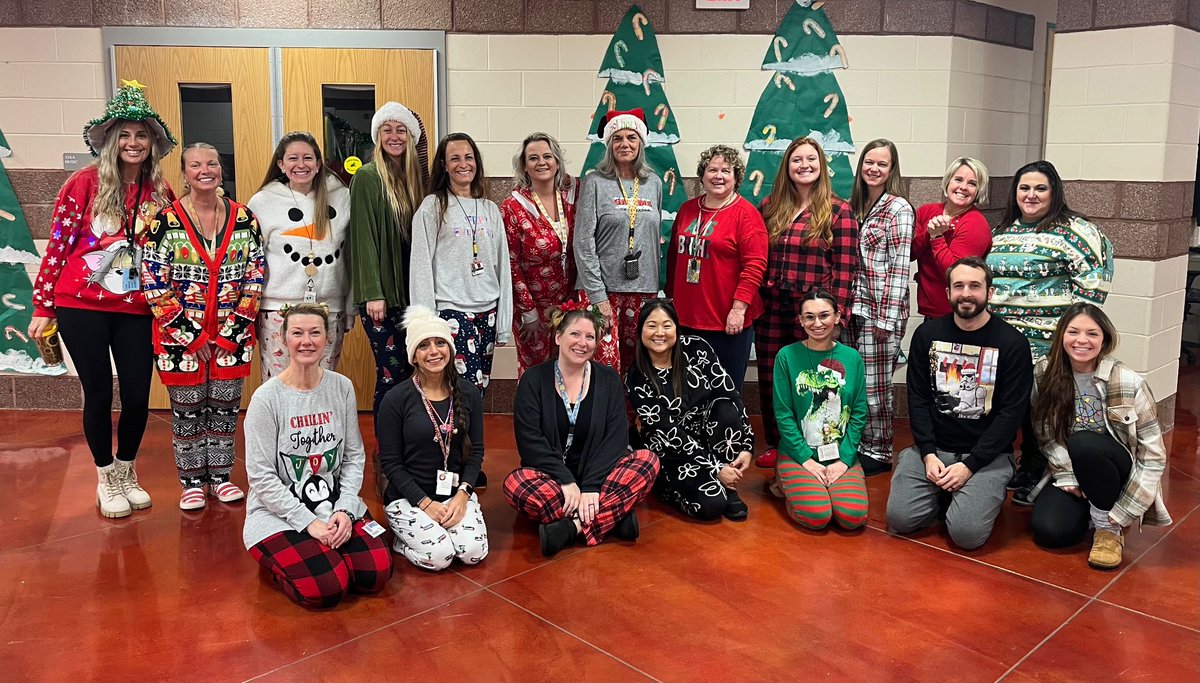 Day 17 of the #districtholidaychallenge ACES, ROBMS, and JTDS enjoying the last day of school before winter break in their pjs. Hope everyone enjoys their time off! <a href="/JToddings/">Josh Toddings</a> @Schork_JTDS <a href="/ROBMSathletics/">ROBMSathletics</a> @Spinellismiles <a href="/MrsStaub307/">Mrs. Jaime Staub</a> #holidaywore