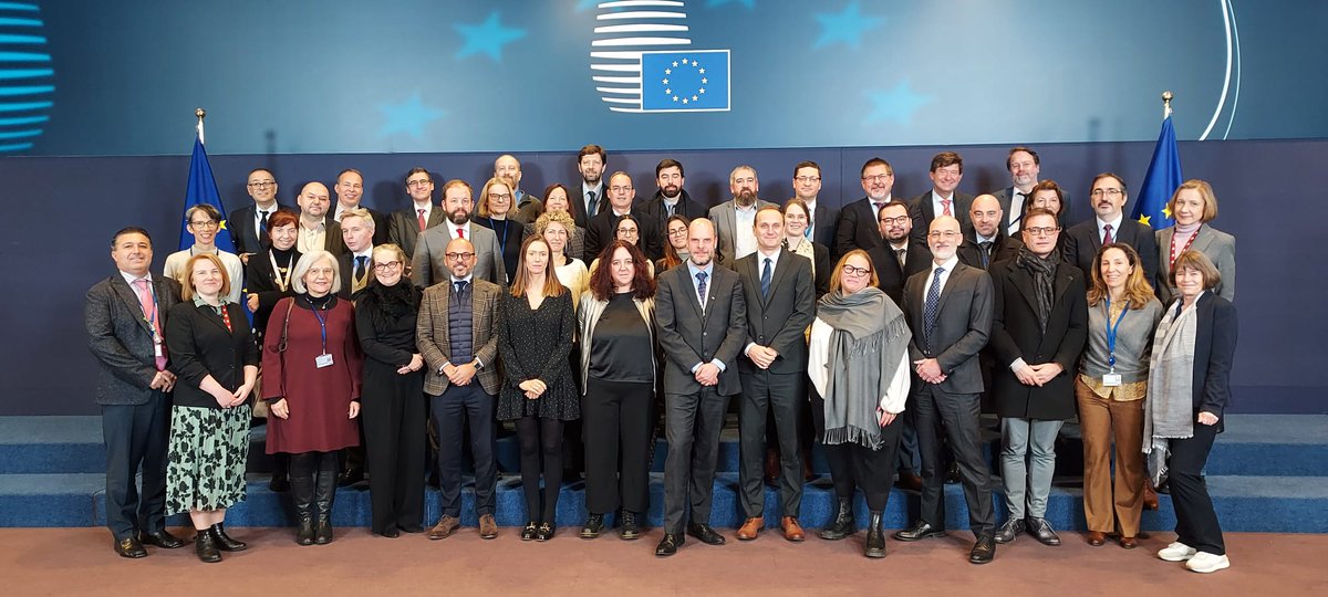 JiriMartis's tweet photo. Flashback to last #CUWP Customs Union Working Party under the @EU2022_CZ..time to say goodbye..our pleasure. Thanks a lot to all member states 🇪🇺 for productive cooperation...amazing experience to be part of the trio @francediplo_EN @sweden2023eu 🍀 https://t.co/MmD7o1UfyP