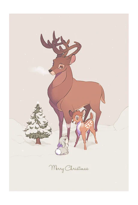 クリスマスの度に再掲される絵←この2枚は可愛く描けてお気に入りなのです 