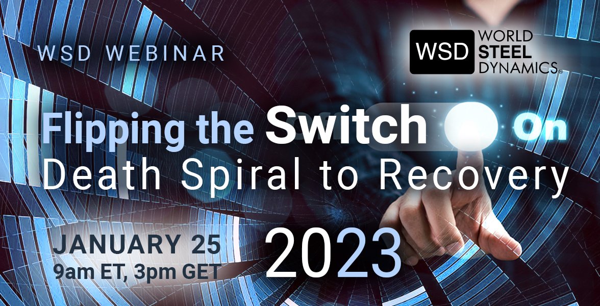 After a year of economic uncertainty and slowdown, join World Steel Dynamics along with Boston Consulting Group, Oxford Economics and Argus Media for a Webinar on January 25th 2023 at 9am ET/3pm 
 
Details and registration:
lnkd.in/d-B8TjNr