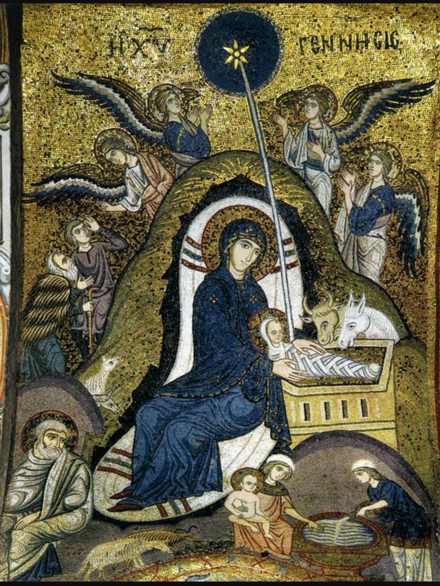 MOMUAantigua's tweet photo. Sirva este mosaico de la iglesia de la Martorana de Palermo para desearos unas navidades llenas de armonía y plenitud. ⛄🎄
#Momua #MolinaMúsicaAntigua #FelizNavidad https://t.co/lxKA82P43I