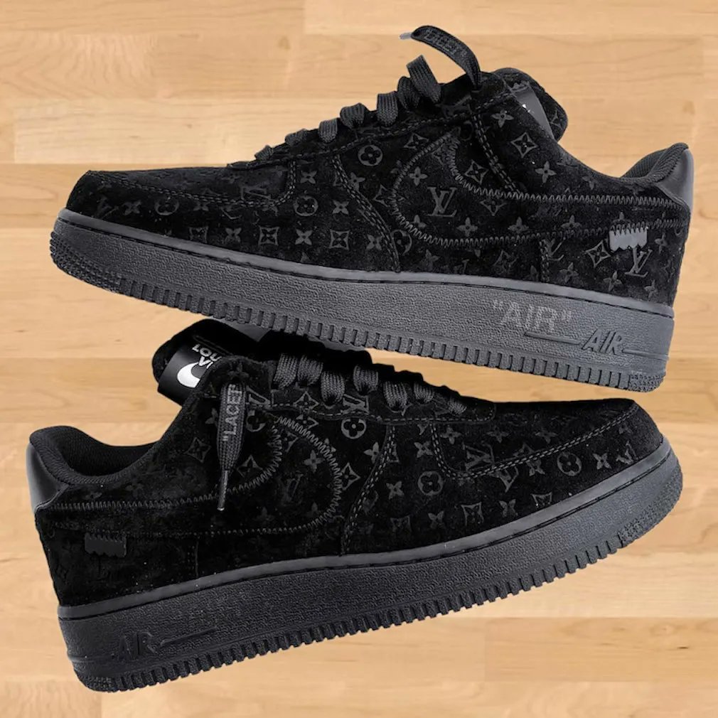 oscar on X: RT @TheSiteSupply: Louis Vuitton x Nike Air Force One Black/ Black 🥷 📸 r1ckys_collection (IG)  / X