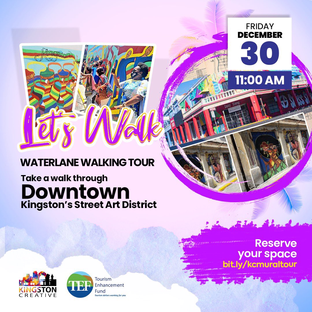 Here's your opportunity to tour Kingston's developing Art District! 

Book your spot for a tour on Friday, December 30, learn the meanings behind the murals, the history of Downtown Kingston and take pictures to remember your experience for a lifetime!

Click the link in our bio!