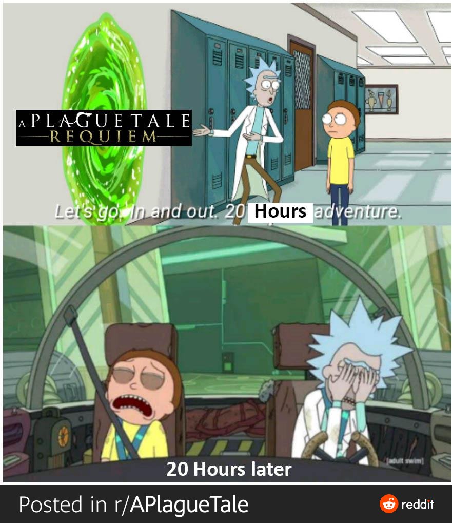 Earthlyfaune's tweet photo. Most accurate meme describing #APlagueTaleRequiem experience 🤣👏 https://t.co/eTwn9XYbZv