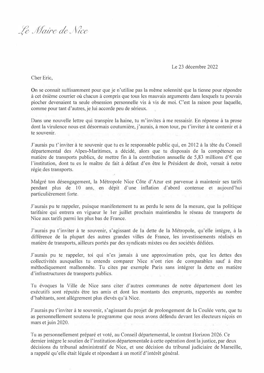 cestrosi's tweet image. Cher @Eciotti, on se connait suffisamment pour que je n’utilise pas la même solennité que la tienne pour répondre à cet énième courrier. Avec moi, nul besoin de postures excessives. 
Je te souhaite un très joyeux Noël en espérant qu’il t’apporte un peu de sérénité.