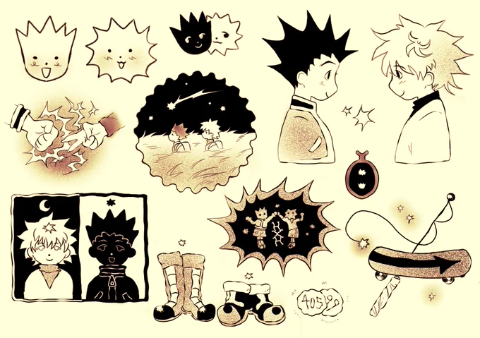 gon and killua tattoo flash for fun #hxh 