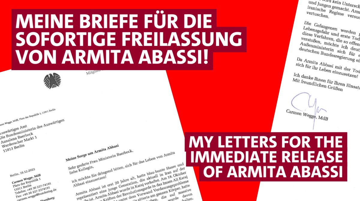 #ArmitaAbbasi needs our voice! I sent letters to the Iranian Ambassador, the Chief Justice of Iran, the Ministry of Foreign Affairs, the EU and the EU to protest about the illegal actions of the Iranian regime. Next Month is her trial. #StopExecutionsInIran #WomanLifeFreedom