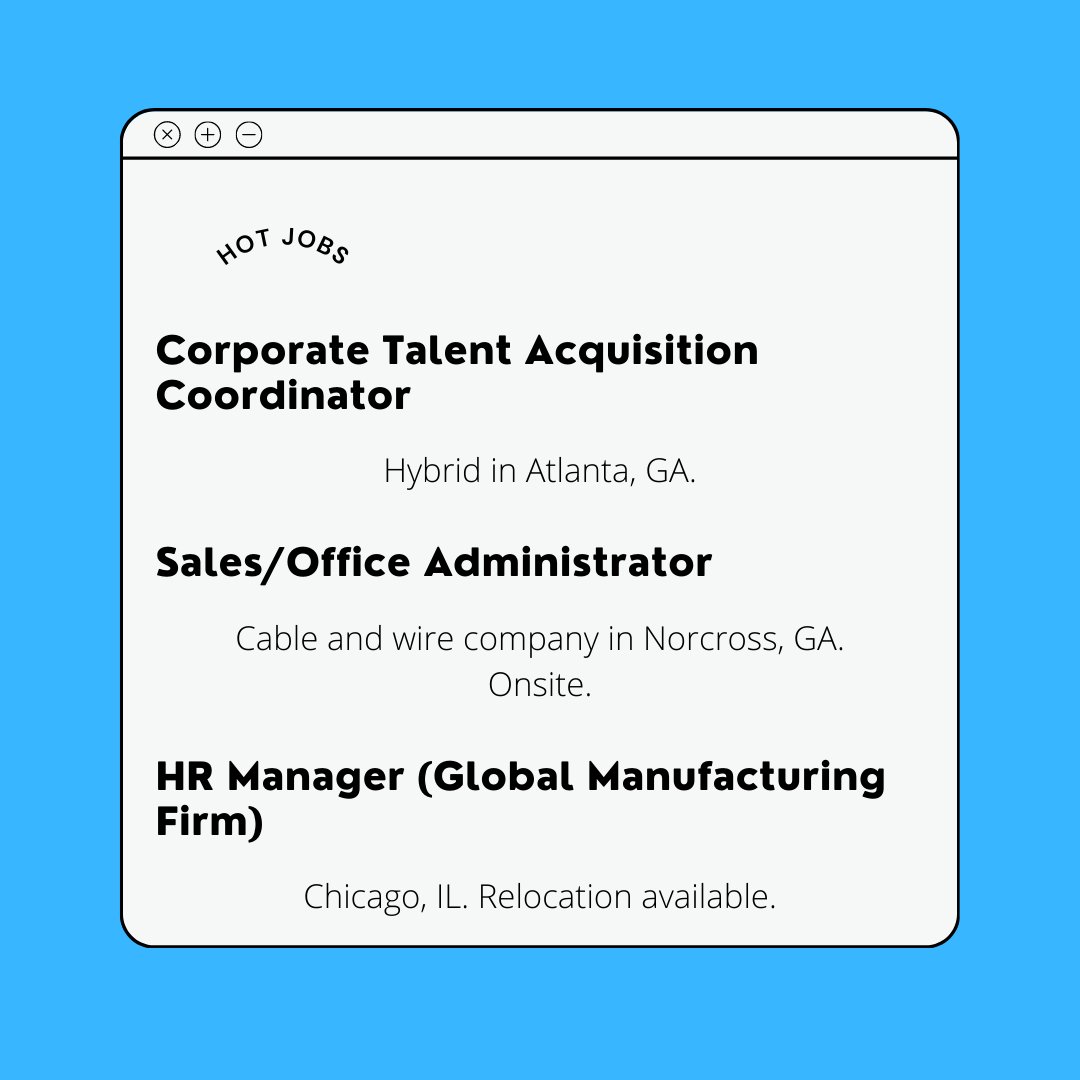 jademcfadden's tweet photo. If you are interested in one of these roles please reach out to Rachel Honan rhonan@hrdracc.com to speak with one of our recruiters.
.
.
Looking for something else? Send an updated copy of your resume to resume@hrdracc.com. We will reach out to you if we have a potential match! https://t.co/qne9UIm7xg