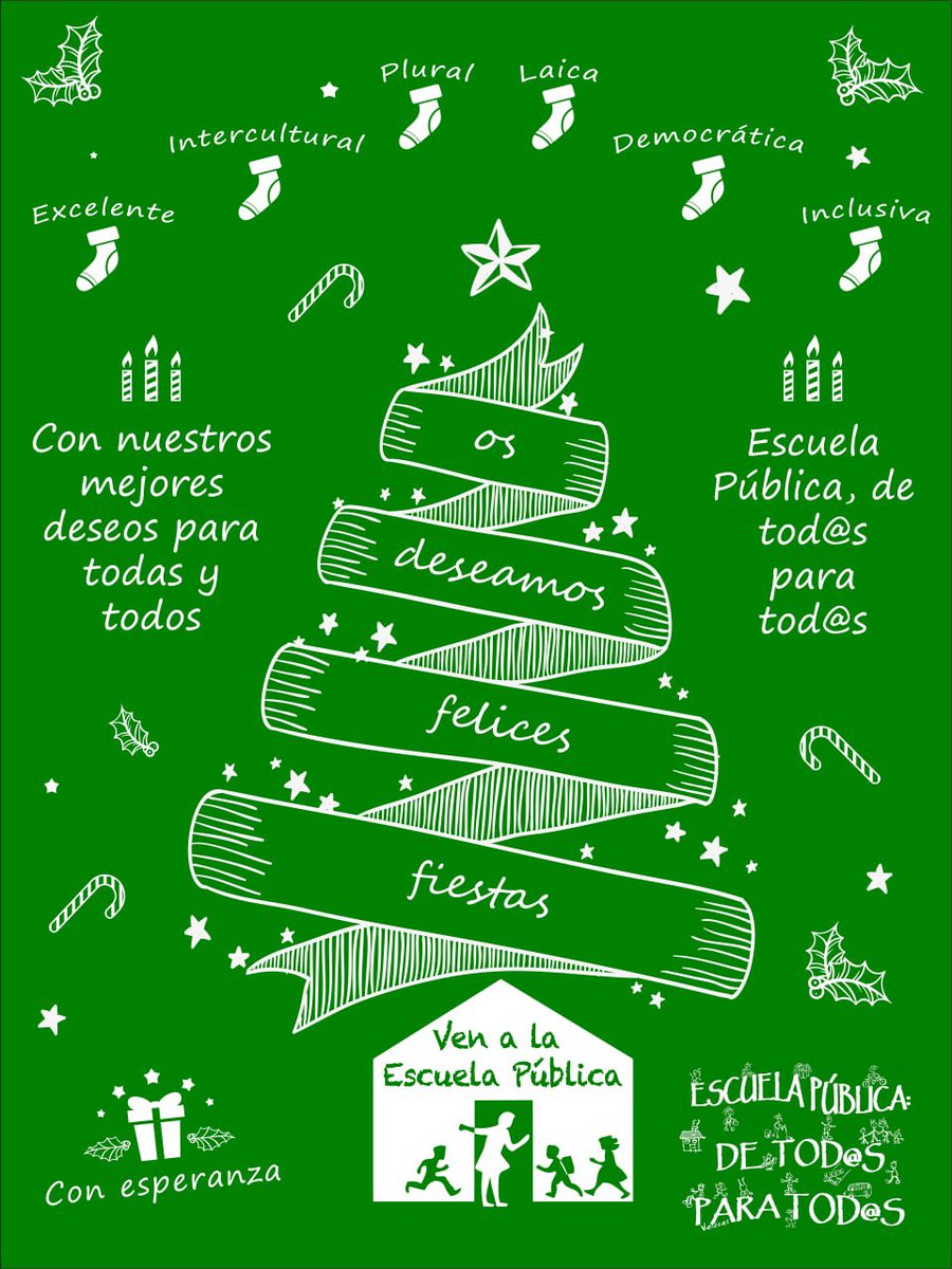 🟩 ¡Asamblea #MareaVerde Madrid os deseamos felices Fiestas! 

¡Feliz #EducaciónPública de tod@s, para tod@s y con tod@s! 

mareaverdemadrid.blogspot.com/2022/12/felice…