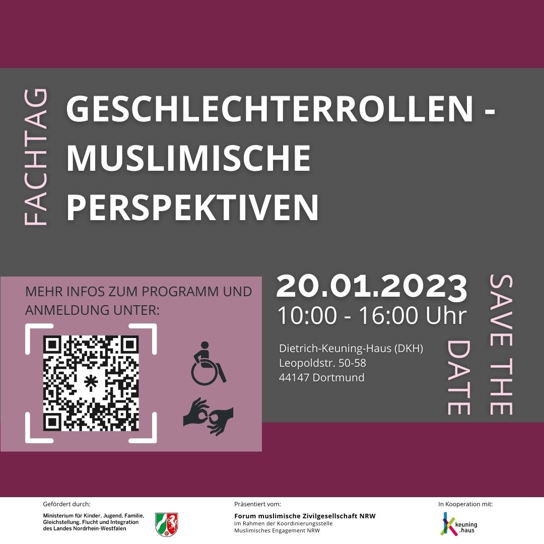 dimaevorg's tweet photo. Der Fachtag „Geschlechterrollen – muslimische Perspektiven“  organisiert durch das Forum muslimische Zivilgesellschaft und gefördert durch das Ministerium für Kinder, Jugend, Familie, Gleichstellung, Flucht und Integration NRW.
Anmeldung: https://t.co/ZFadH4Ig3o https://t.co/1AvrG26i3b