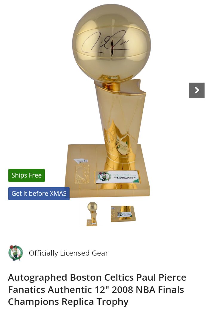 CelticsForum0's tweet photo. 🎁 Christmas Day giveaway 🎁

Autographed Paul Pierce 2008 NBA Finals trophy 🏆

To enter:

1. Like/RT
2. Tell me how big of a @paulpierce34 fan you are 👇

Will pick the winner at halftime of C's v Bucks on Christmas! Good luck! 🍀 https://t.co/VIOwPaVnnC