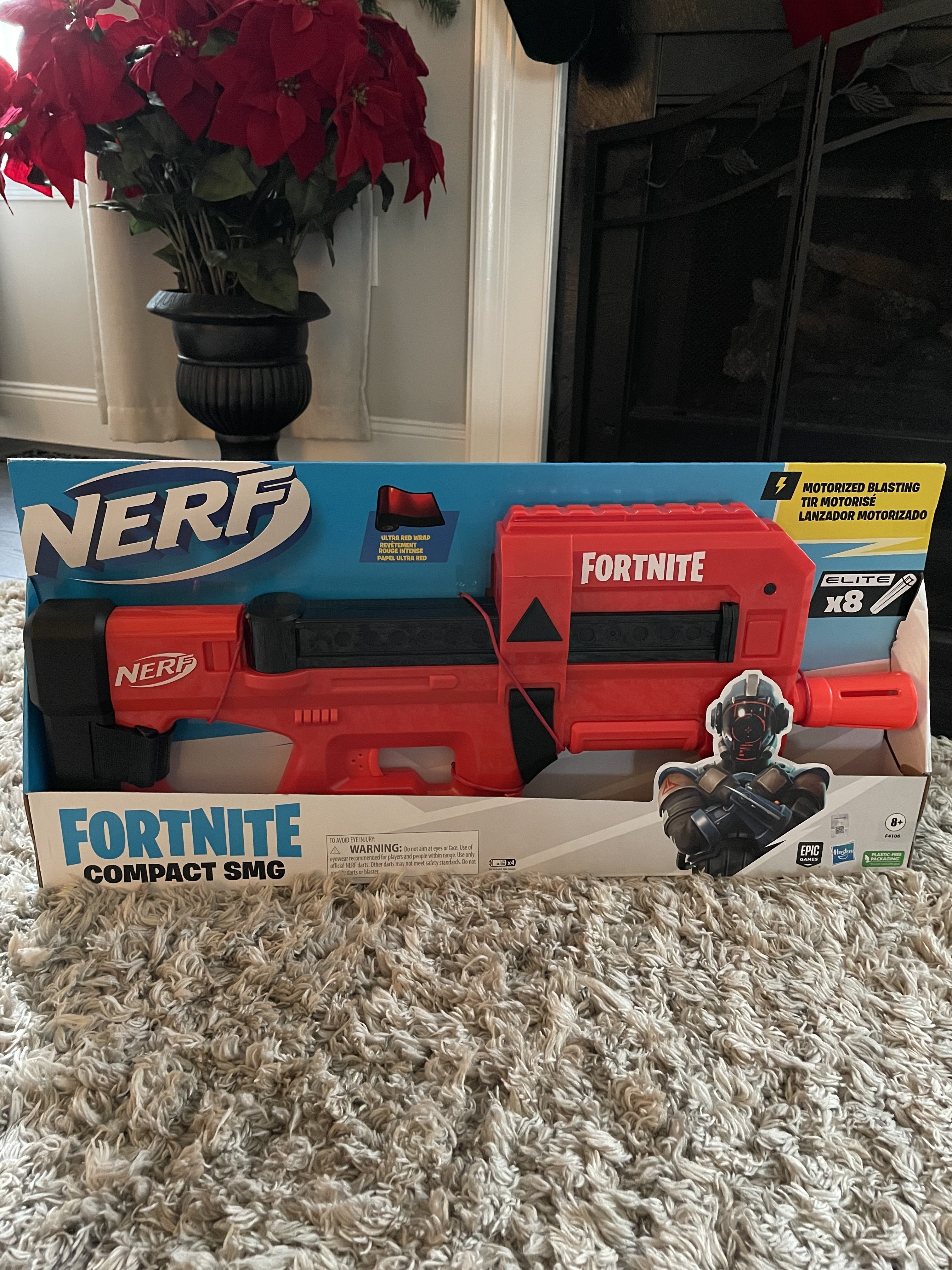 Nerf Fortnite Compact SMG Motorized Ultra Red Wrap Dart Blaster