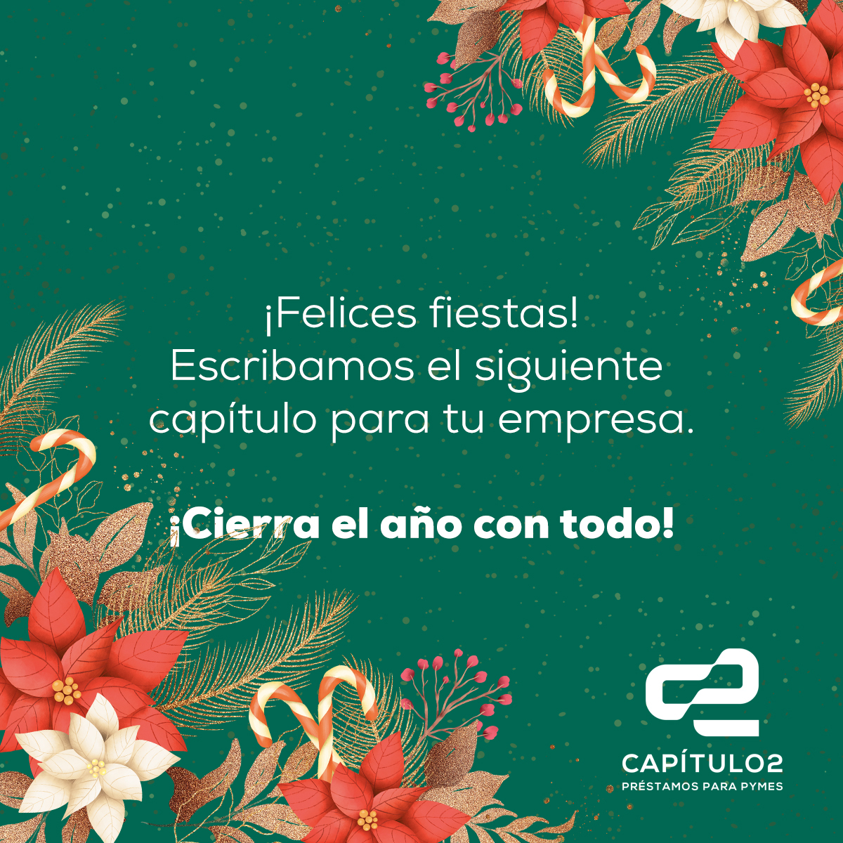 CAPITULO2_MX's tweet photo. Deseamos que disfrutes estas fiestas y te reiteramos que estaremos contigo durante el 2023 para apoyarte a cumplir tus metas, escribiendo el siguiente capítulo de tu empresa.
#felicesfiestas #Capítulo2 #Cap2 https://t.co/SdZUDtXem5