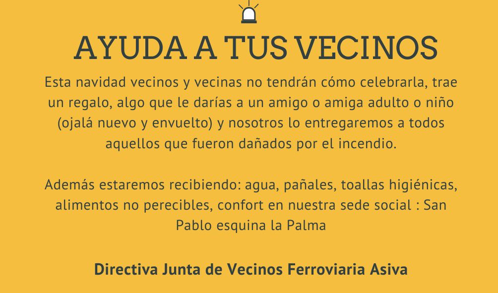 Hoy viernes estamos haciendo acopio hasta las 20:00, iremos a dejar todo mañana sábado #VinadelMar #Incendio
