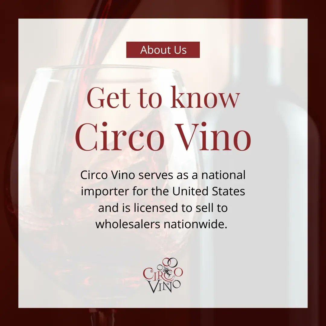 Circo Vino acts as the main sales, marketing, and public relations entity for its winery partners. Circo Vino does not have a centralized office or warehouse, preferring to utilize a virtual office and current technology to centralize company communication.

🍷 #circovino #wine